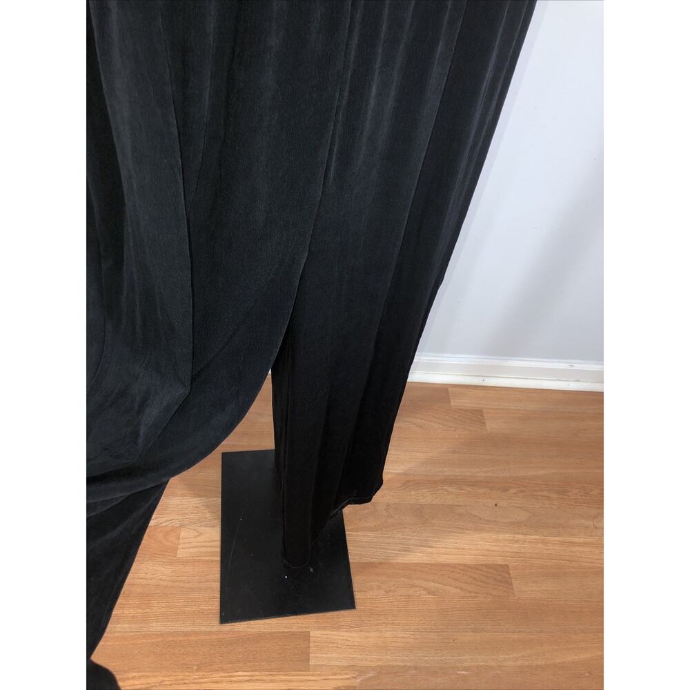 Chico’s Travelers 2P Black Sleeveless Wide Leg Jumpsuit Drape Neck‎ Rhinestone - Picture 3 of 12